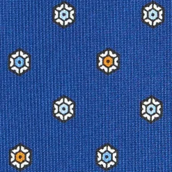 E.Marinella CRAVATTE|Cravatte In Seta Stampata|CRAVATTA SARTORIALE CLASSICA IN SETA BLUETTE Microfantasia fiore