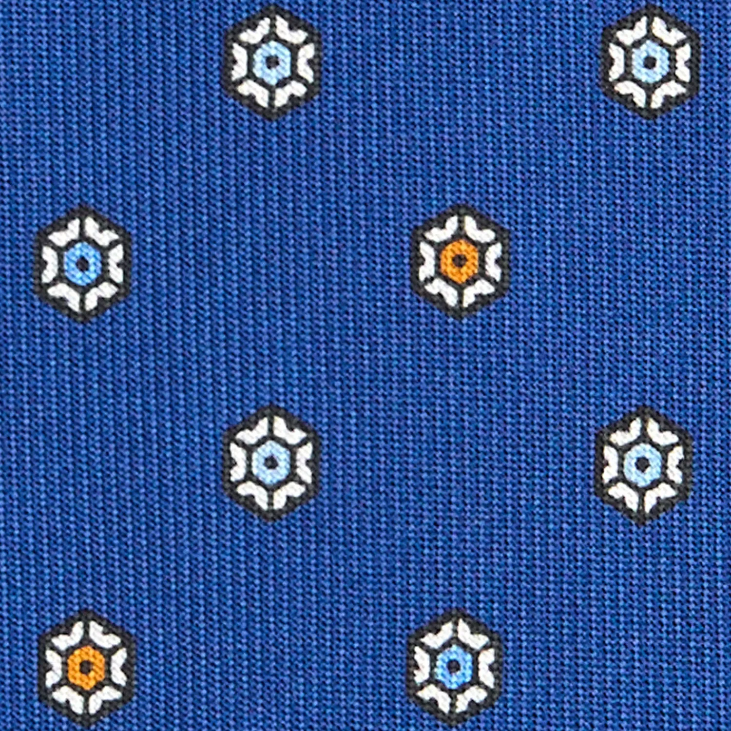 E.Marinella CRAVATTE|Cravatte In Seta Stampata|CRAVATTA SARTORIALE CLASSICA IN SETA BLUETTE Microfantasia fiore