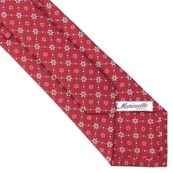 E.Marinella CRAVATTE|Cravatte In Seta Stampata|CRAVATTA SARTORIALE CLASSICA IN SETA BORDEAUX Microfantasia fiore