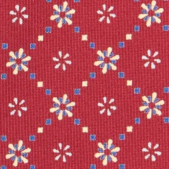 E.Marinella CRAVATTE|Cravatte In Seta Stampata|CRAVATTA SARTORIALE CLASSICA IN SETA BORDEAUX Microfantasia fiore