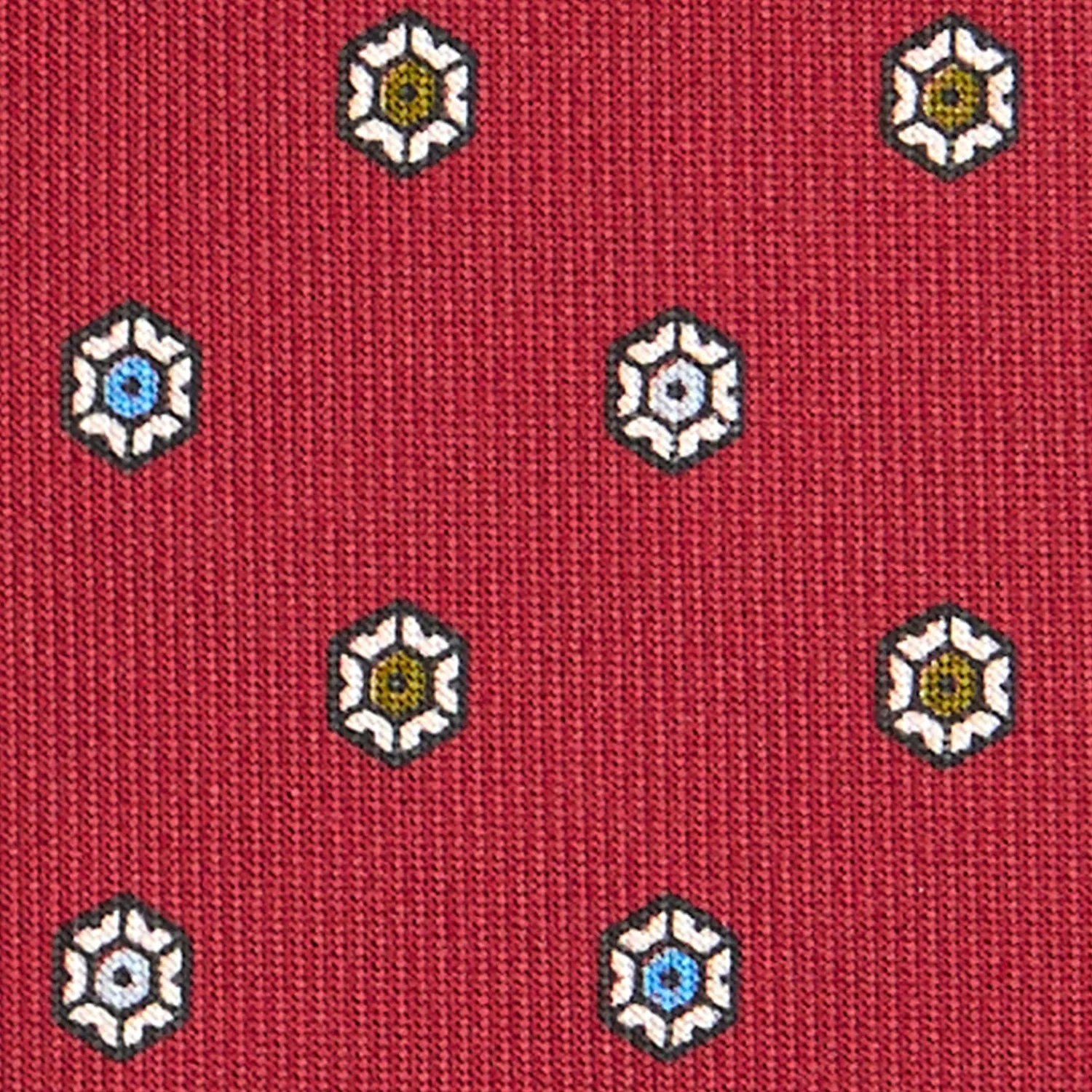 E.Marinella CRAVATTE|Cravatte In Seta Stampata|CRAVATTA SARTORIALE CLASSICA IN SETA BORDEAUX Microfantasia fiore