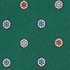 E.Marinella CRAVATTE|Cravatte In Seta Stampata|CRAVATTA SARTORIALE CLASSICA IN SETA VERDE SCURO Microfantasia fiore