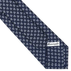 E.Marinella CRAVATTE|Cravatte In Seta Stampata|CRAVATTA SARTORIALE CLASSICA IN SETA BLU SCURO Microfantasia fiore