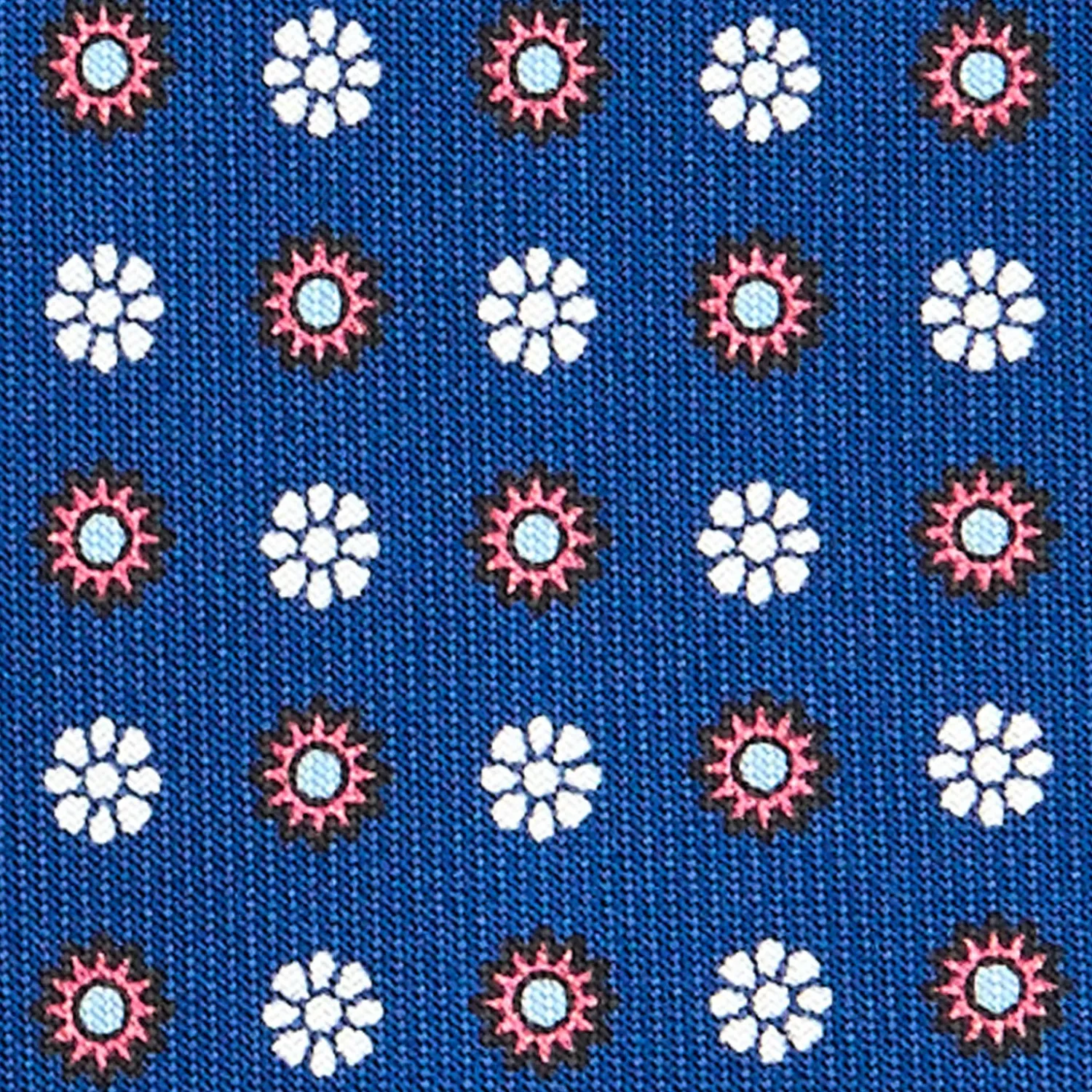 E.Marinella CRAVATTE|Cravatte In Seta Stampata|CRAVATTA SARTORIALE CLASSICA IN SETA BLU Microfantasia fiore