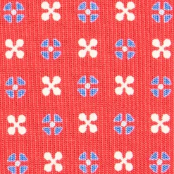 E.Marinella CRAVATTE|Cravatte In Seta Stampata|CRAVATTA SARTORIALE CLASSICA IN SETA ROSSA Microfantasia fiore