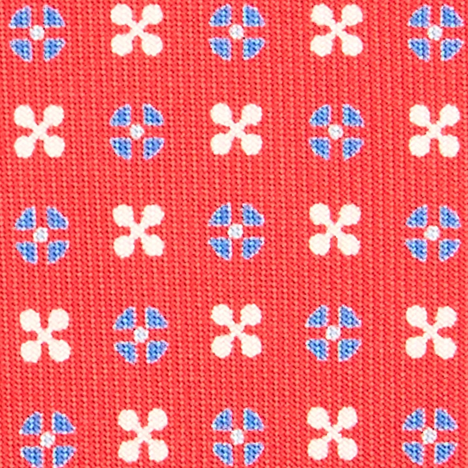 E.Marinella CRAVATTE|Cravatte In Seta Stampata|CRAVATTA SARTORIALE CLASSICA IN SETA ROSSA Microfantasia fiore
