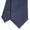 E.Marinella CRAVATTE|Cravatte In Seta Stampata|CRAVATTA SARTORIALE CLASSICA IN SETA BLU SCURO Pois