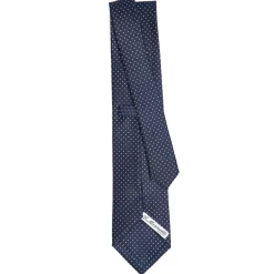 E.Marinella CRAVATTE|Cravatte In Seta Stampata|CRAVATTA SARTORIALE CLASSICA IN SETA BLU SCURO Pois