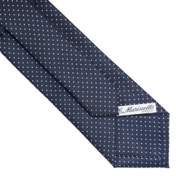 E.Marinella CRAVATTE|Cravatte In Seta Stampata|CRAVATTA SARTORIALE CLASSICA IN SETA BLU SCURO Pois