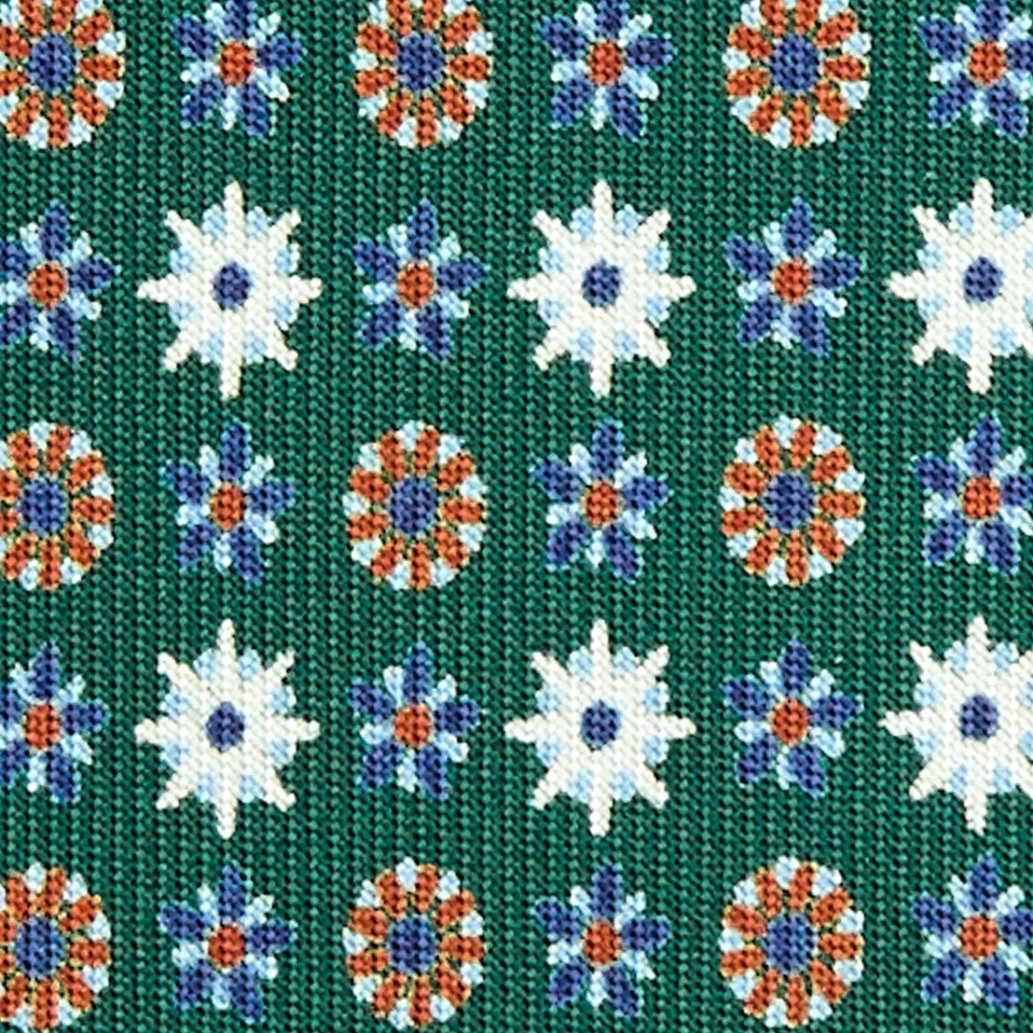 E.Marinella CRAVATTE|Cravatte In Seta Stampata|CRAVATTA SARTORIALE CLASSICA IN SETA VERDE SCURO Microfantasia fiore