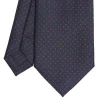 E.Marinella CRAVATTE|Cravatte In Seta Stampata|CRAVATTA SARTORIALE CLASSICA IN SETA BLU SCURO Pois