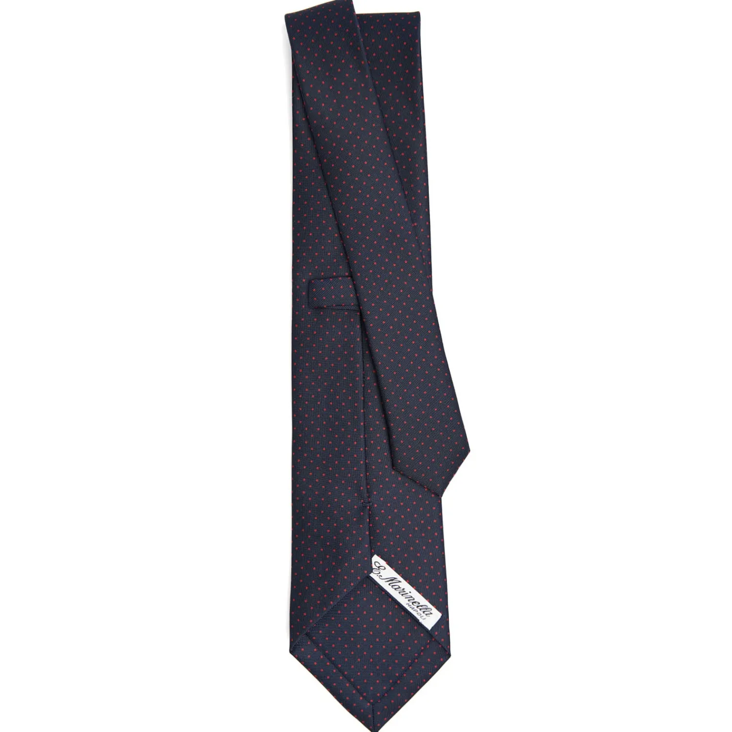 E.Marinella CRAVATTE|Cravatte In Seta Stampata|CRAVATTA SARTORIALE CLASSICA IN SETA BLU SCURO Pois