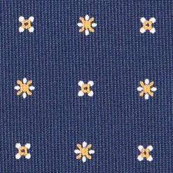 E.Marinella CRAVATTE|Cravatte In Seta Stampata|CRAVATTA SARTORIALE CLASSICA IN SETA BLU SCURO Microfantasia fiore