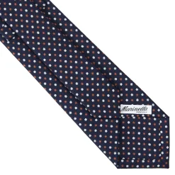 E.Marinella CRAVATTE|Cravatte In Seta Stampata|CRAVATTA SARTORIALE CLASSICA IN SETA BLU SCURO Microfantasia fiore