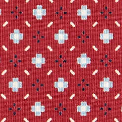 E.Marinella CRAVATTE|Cravatte In Seta Stampata|CRAVATTA SARTORIALE CLASSICA IN SETA BORDEAUX Microfantasia fiore