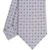 E.Marinella CRAVATTE|Cravatte In Seta Stampata|CRAVATTA SARTORIALE CLASSICA IN SETA GRIGIO CHIARO Microfantasia fiore