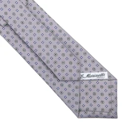 E.Marinella CRAVATTE|Cravatte In Seta Stampata|CRAVATTA SARTORIALE CLASSICA IN SETA GRIGIO CHIARO Microfantasia fiore