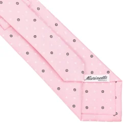 E.Marinella CRAVATTE|Cravatte In Seta Stampata|CRAVATTA SARTORIALE CLASSICA IN SETA ROSA Microfantasia fiore