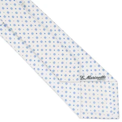 E.Marinella CRAVATTE|Cravatte In Seta Stampata|CRAVATTA SARTORIALE CLASSICA IN SETA BIANCA Microfantasia fiore
