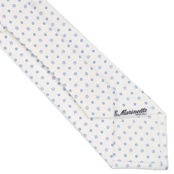 E.Marinella CRAVATTE|Cravatte In Seta Stampata|CRAVATTA SARTORIALE CLASSICA IN SETA BIANCA Microfantasia fiore