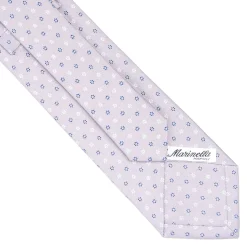 E.Marinella CRAVATTE|Cravatte In Seta Stampata|CRAVATTA SARTORIALE CLASSICA IN SETA GRIGIO CHIARO Microfantasia fiore