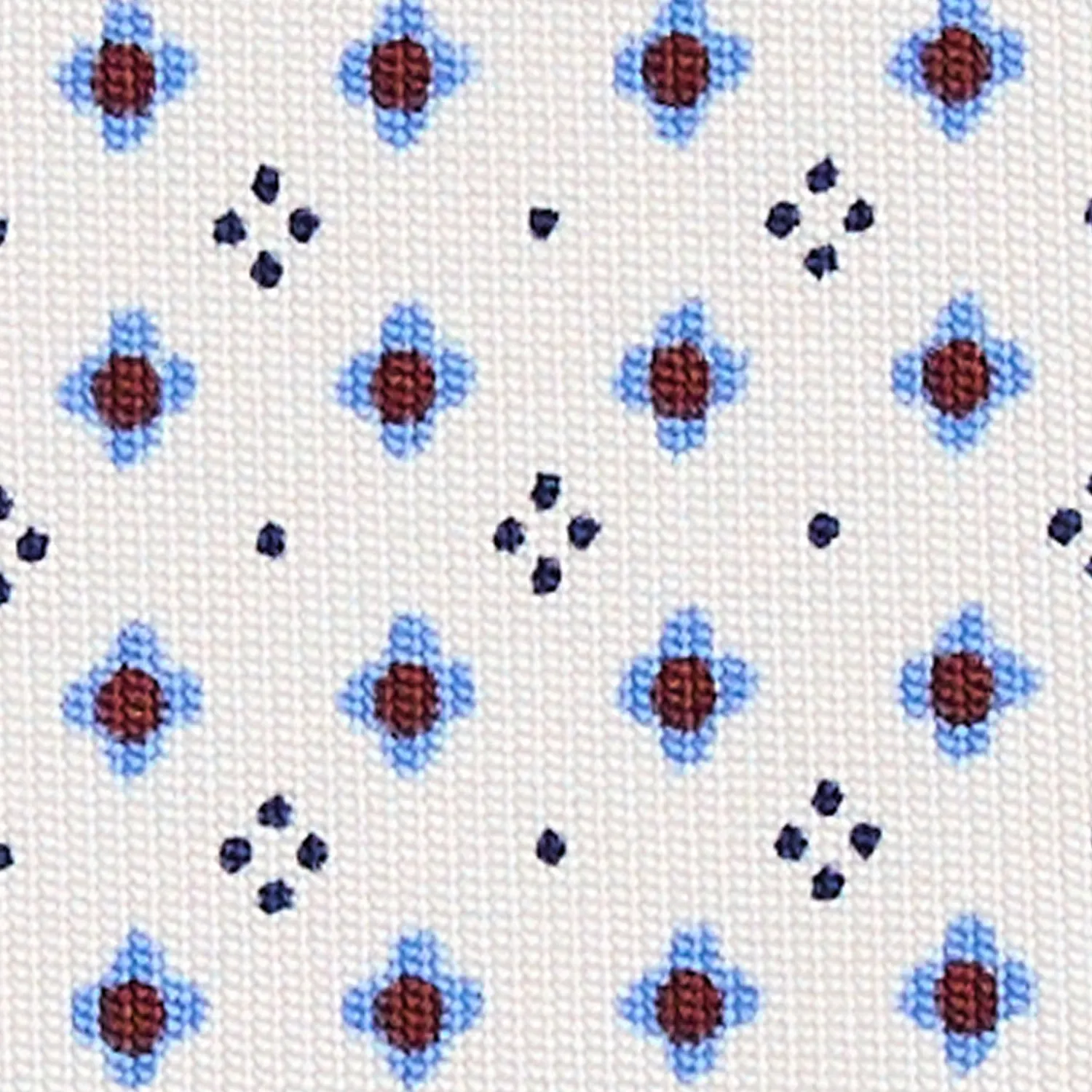 E.Marinella CRAVATTE|Cravatte In Seta Stampata|CRAVATTA SARTORIALE CLASSICA IN SETA BIANCA Microfantasia fiore