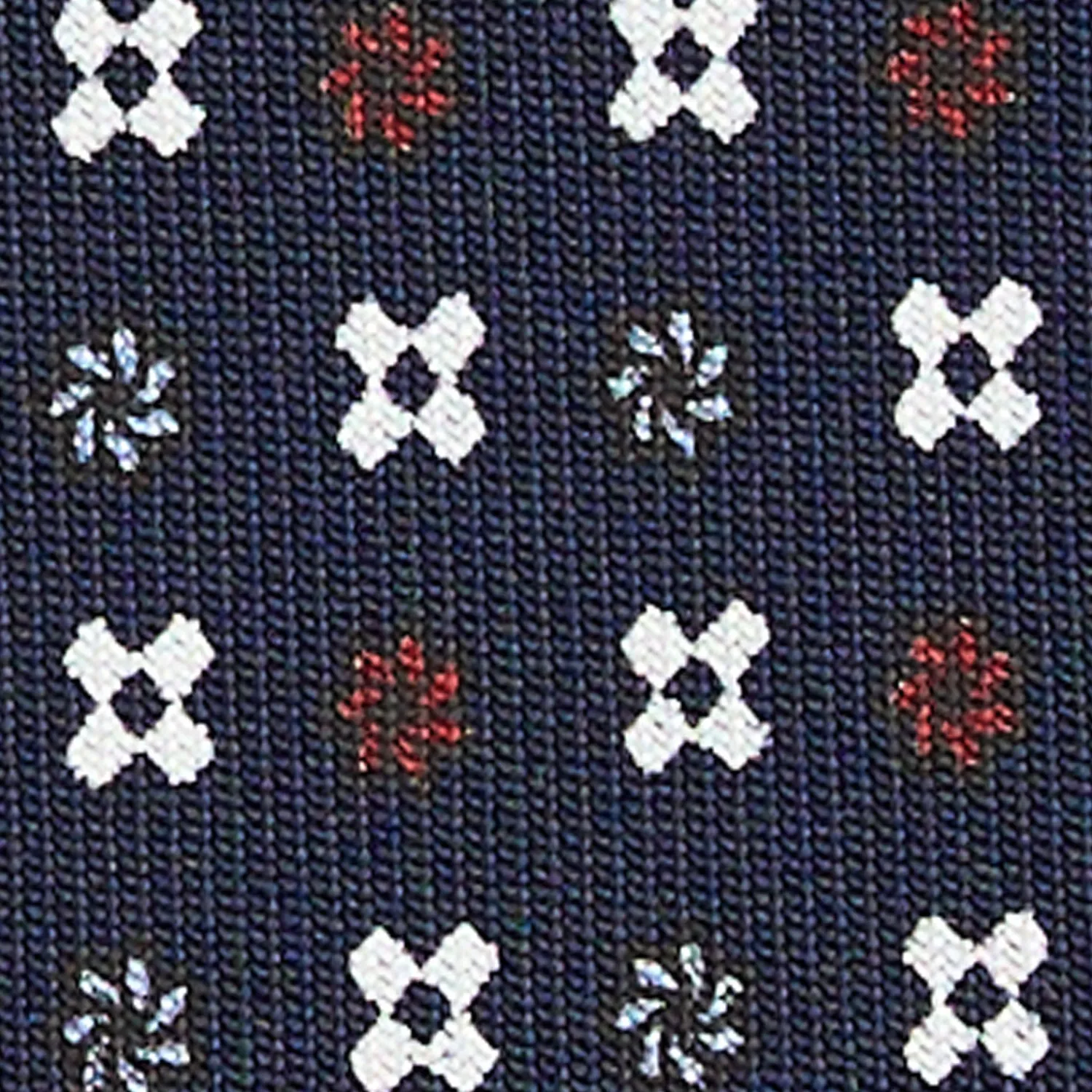 E.Marinella CRAVATTE|Cravatte In Seta Stampata|CRAVATTA SARTORIALE CLASSICA IN SETA BLU SCURO Microfantasia fiore