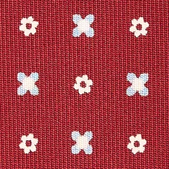 E.Marinella CRAVATTE|CRAVATTA SARTORIALE CLASSICA IN SETA BORDEAUX Microfantasia fiore
