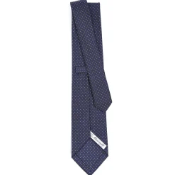 E.Marinella CRAVATTE|Cravatte In Seta Stampata|CRAVATTA SARTORIALE CLASSICA IN SETA BLU SCURO Pois
