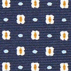 E.Marinella CRAVATTE|CRAVATTA SARTORIALE CLASSICA IN SETA BLU SCURO Microfantasia fiore