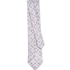 E.Marinella CRAVATTE|Cravatte In Seta Stampata|CRAVATTA SARTORIALE CLASSICA IN SETA GRIGIO CHIARO Microfantasia fiore