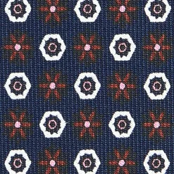 E.Marinella CRAVATTE|Cravatte In Seta Stampata|CRAVATTA SARTORIALE CLASSICA IN SETA BLU SCURO Microfantasia fiore