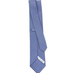 E.Marinella CRAVATTE|Cravatte In Seta Stampata|CRAVATTA SARTORIALE CLASSICA IN SETA AZZURRO POLVERE Microfantasia fiore