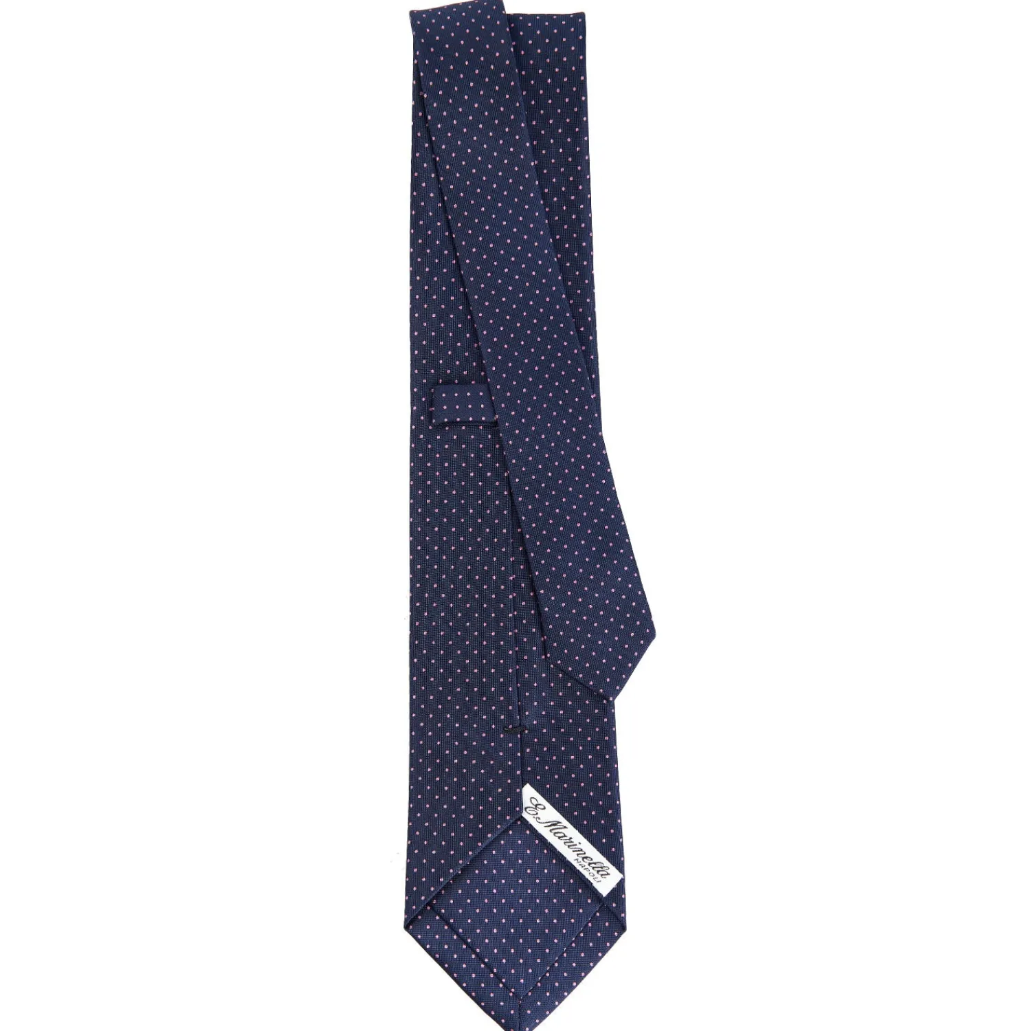 E.Marinella CRAVATTE|Cravatte In Seta Stampata|CRAVATTA SARTORIALE CLASSICA IN SETA BLU SCURO Pois