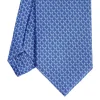 E.Marinella CRAVATTE|Cravatte In Seta Stampata|CRAVATTA SARTORIALE CLASSICA IN SETA BLUETTE Microfantasia m geometrica