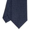 E.Marinella CRAVATTE|Cravatte In Seta Stampata|CRAVATTA SARTORIALE CLASSICA IN SETA BLU SCURO Pois