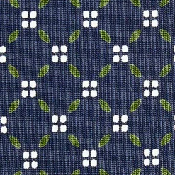 E.Marinella CRAVATTE|Cravatte 7 Cm|CRAVATTA SARTORIALE 7 CM IN SETA BLU SCURO Microfantasia fiore