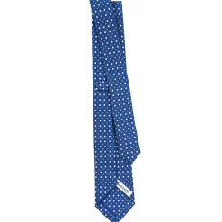 E.Marinella CRAVATTE|Cravatte 7 Cm|CRAVATTA SARTORIALE 7 CM IN SETA BLU Microfantasia fiore