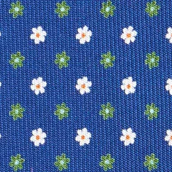 E.Marinella CRAVATTE|Cravatte 7 Cm|CRAVATTA SARTORIALE 7 CM IN SETA BLU Microfantasia fiore