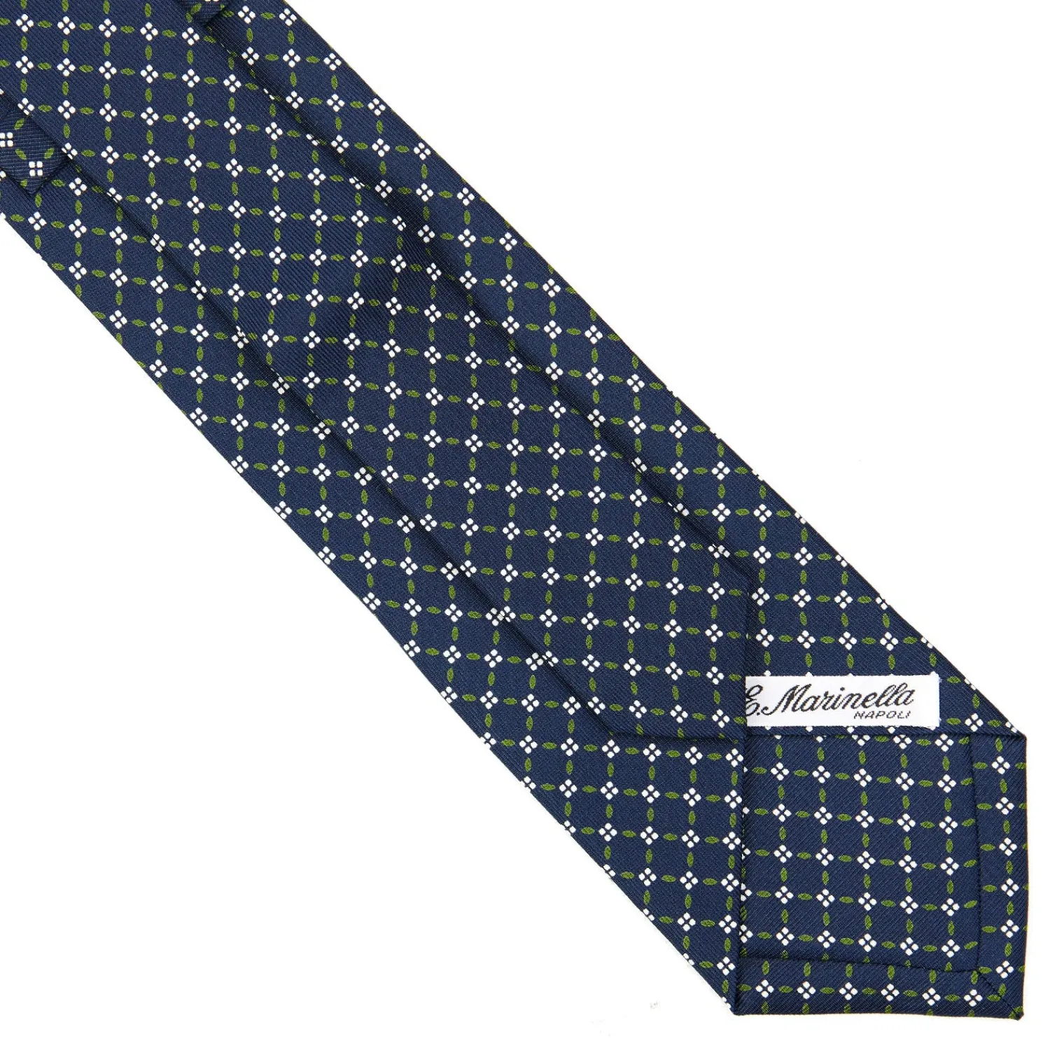 E.Marinella CRAVATTE|Cravatte Extra Long|CRAVATTA SARTORIALE EXTRA LONG IN SETA BLU SCURO Microfantasia fiore