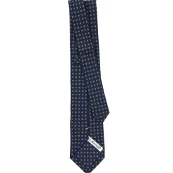 E.Marinella CRAVATTE|Cravatte Extra Long|CRAVATTA SARTORIALE EXTRA LONG IN SETA BLU SCURO Microfantasia fiore