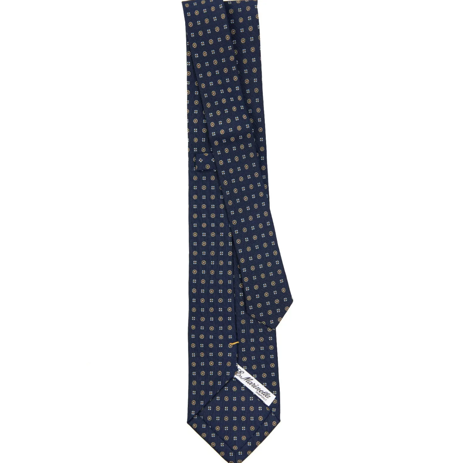 E.Marinella CRAVATTE|Cravatte Extra Long|CRAVATTA SARTORIALE EXTRA LONG IN SETA BLU SCURO Microfantasia fiore