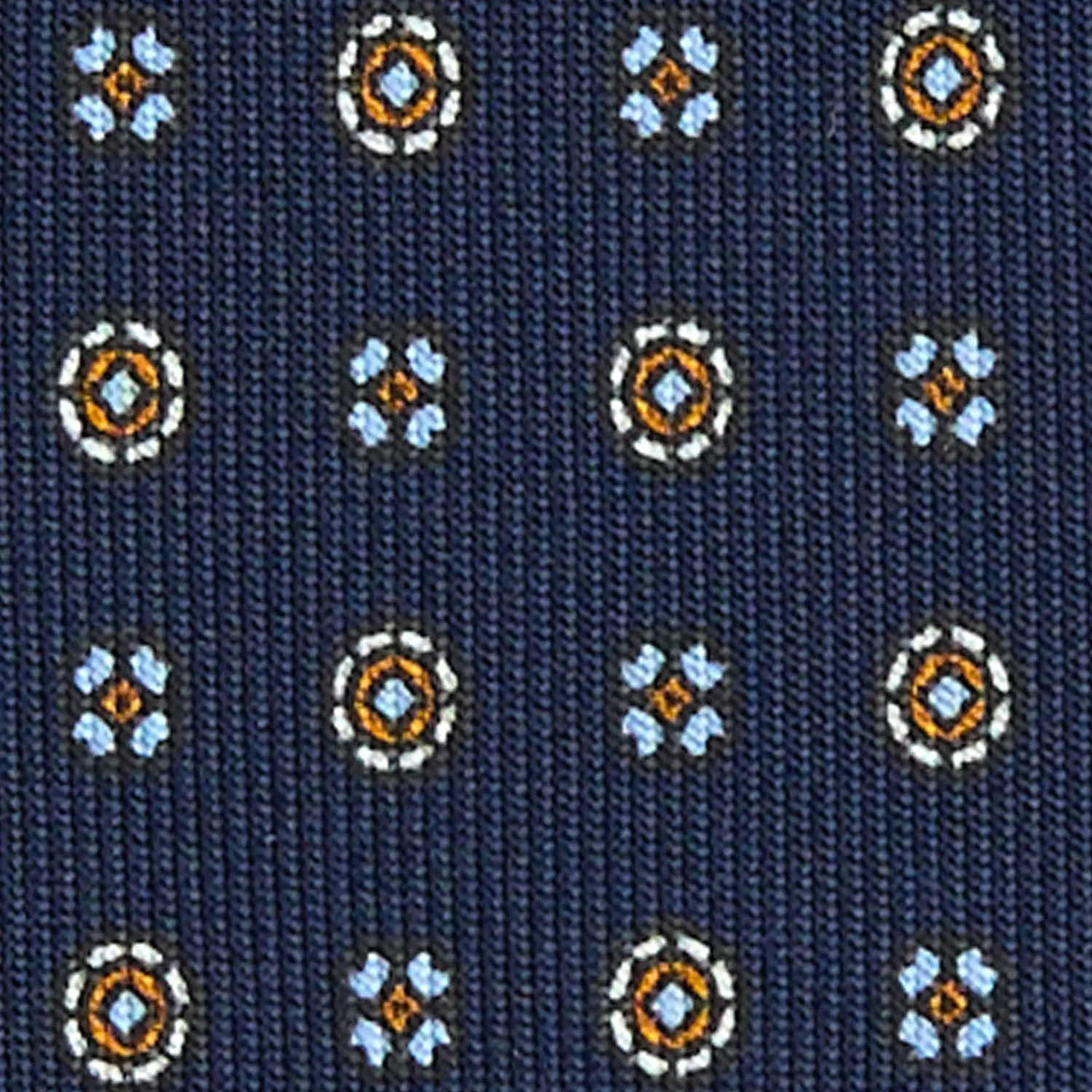 E.Marinella CRAVATTE|Cravatte Extra Long|CRAVATTA SARTORIALE EXTRA LONG IN SETA BLU SCURO Microfantasia fiore