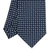 E.Marinella CRAVATTE|Cravatte Extra Long|CRAVATTA SARTORIALE EXTRA LONG IN SETA BLU SCURO Microfantasia fiore