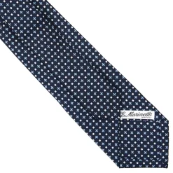 E.Marinella CRAVATTE|Cravatte Extra Long|CRAVATTA SARTORIALE EXTRA LONG IN SETA BLU SCURO Microfantasia fiore