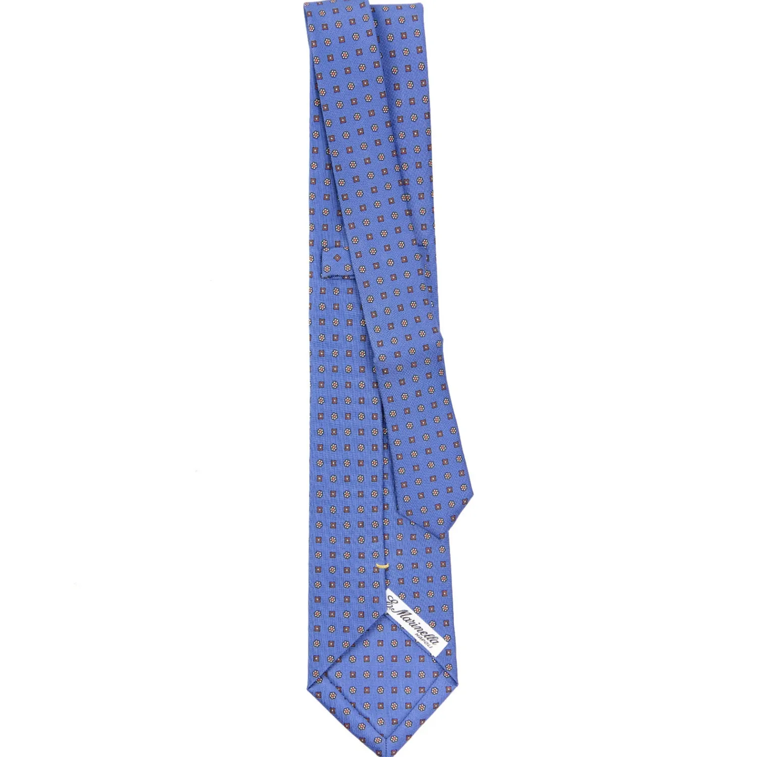 E.Marinella CRAVATTE|Cravatte Extra Long|CRAVATTA SARTORIALE EXTRA LONG IN SETA AZZURRO POLVERE Microfantasia fiore