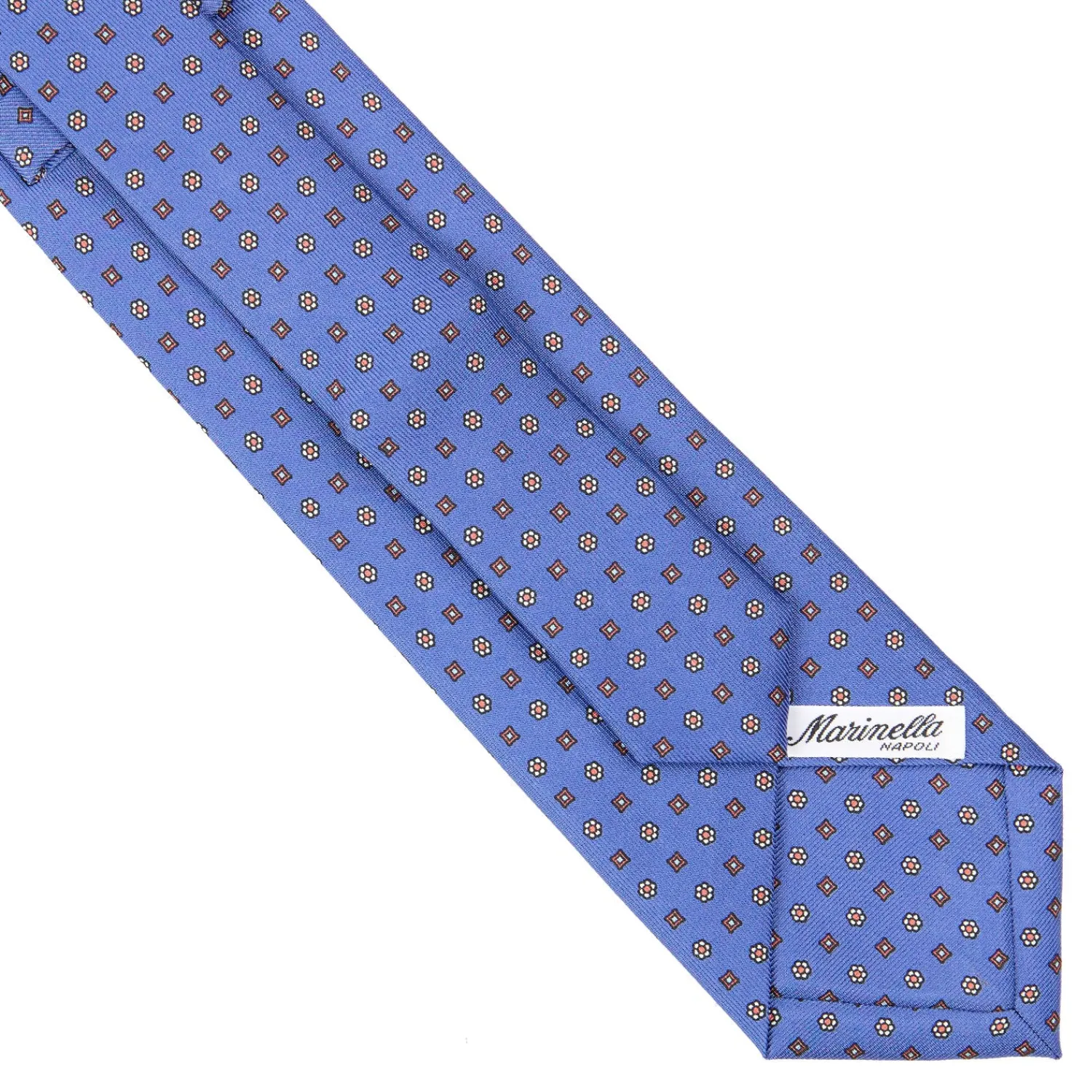 E.Marinella CRAVATTE|Cravatte Extra Long|CRAVATTA SARTORIALE EXTRA LONG IN SETA AZZURRO POLVERE Microfantasia fiore