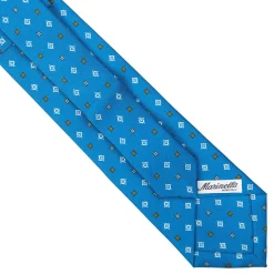 E.Marinella CRAVATTE|Cravatte Extra Long|CRAVATTA SARTORIALE EXTRA LONG IN SETA BLU MEDIO Microfantasia fiore