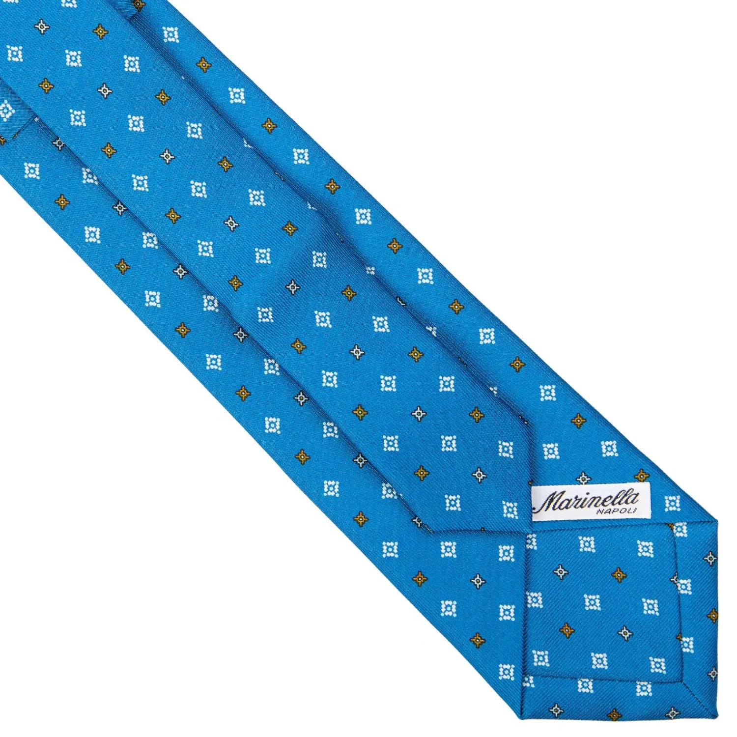 E.Marinella CRAVATTE|Cravatte Extra Long|CRAVATTA SARTORIALE EXTRA LONG IN SETA BLU MEDIO Microfantasia fiore