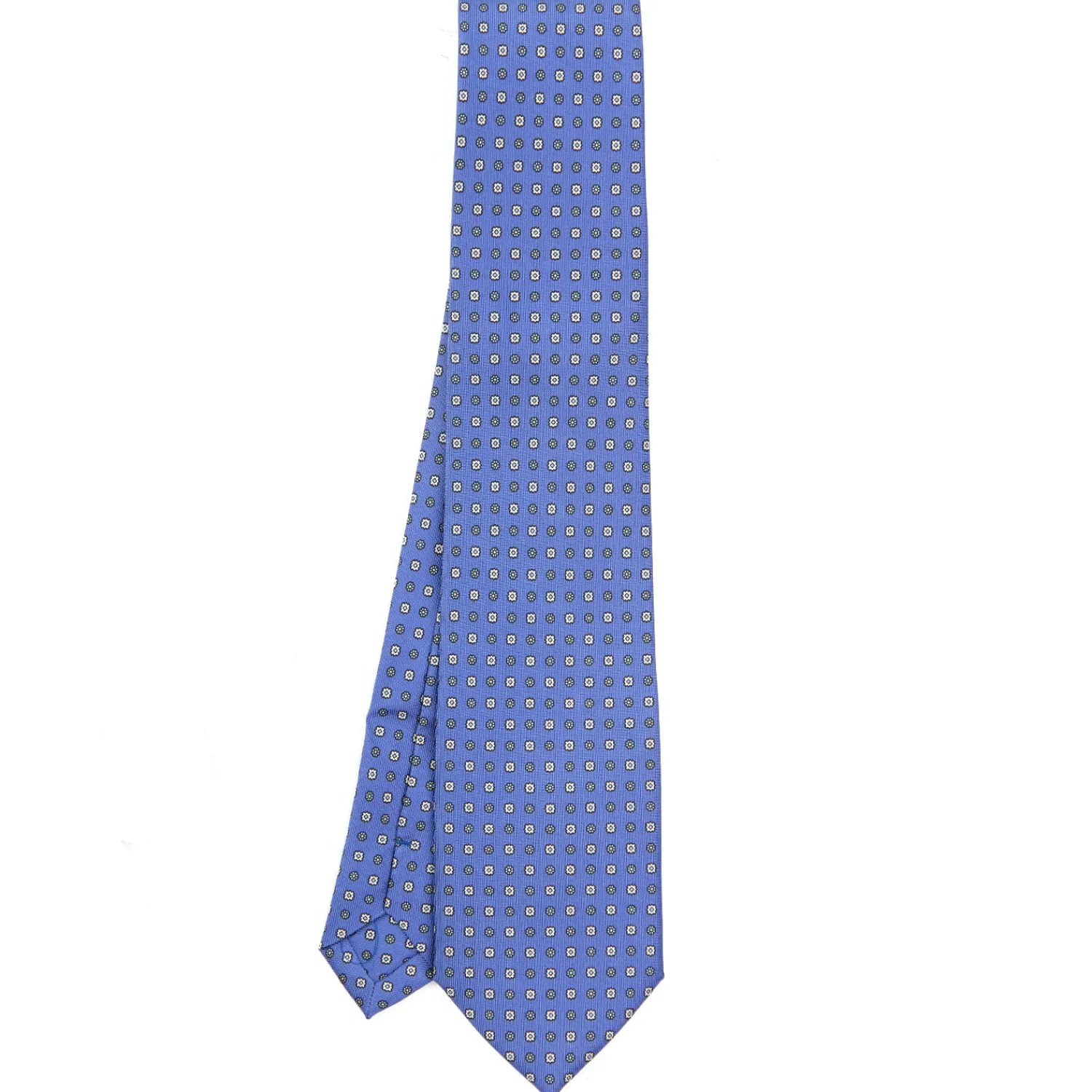 E.Marinella CRAVATTE|Cravatte Extra Long|CRAVATTA SARTORIALE EXTRA LONG IN SETA AZZURRO POLVERE Microfantasia fiore